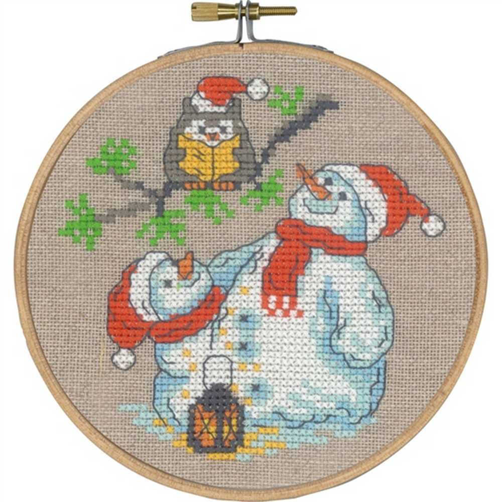 Owl & Snowmen Cross Stitch Kit - Permin