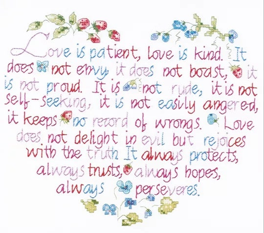 Love is Patient Embroidery Kit - Janlynn SALE