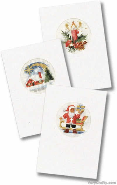 Pako Set Of 3 Christmas Cards  Cross Stitch Kit Pk A