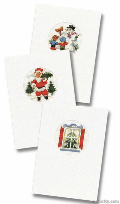 Pako Set Of 3 Christmas Cards   Cross Stitch Kit Pk B