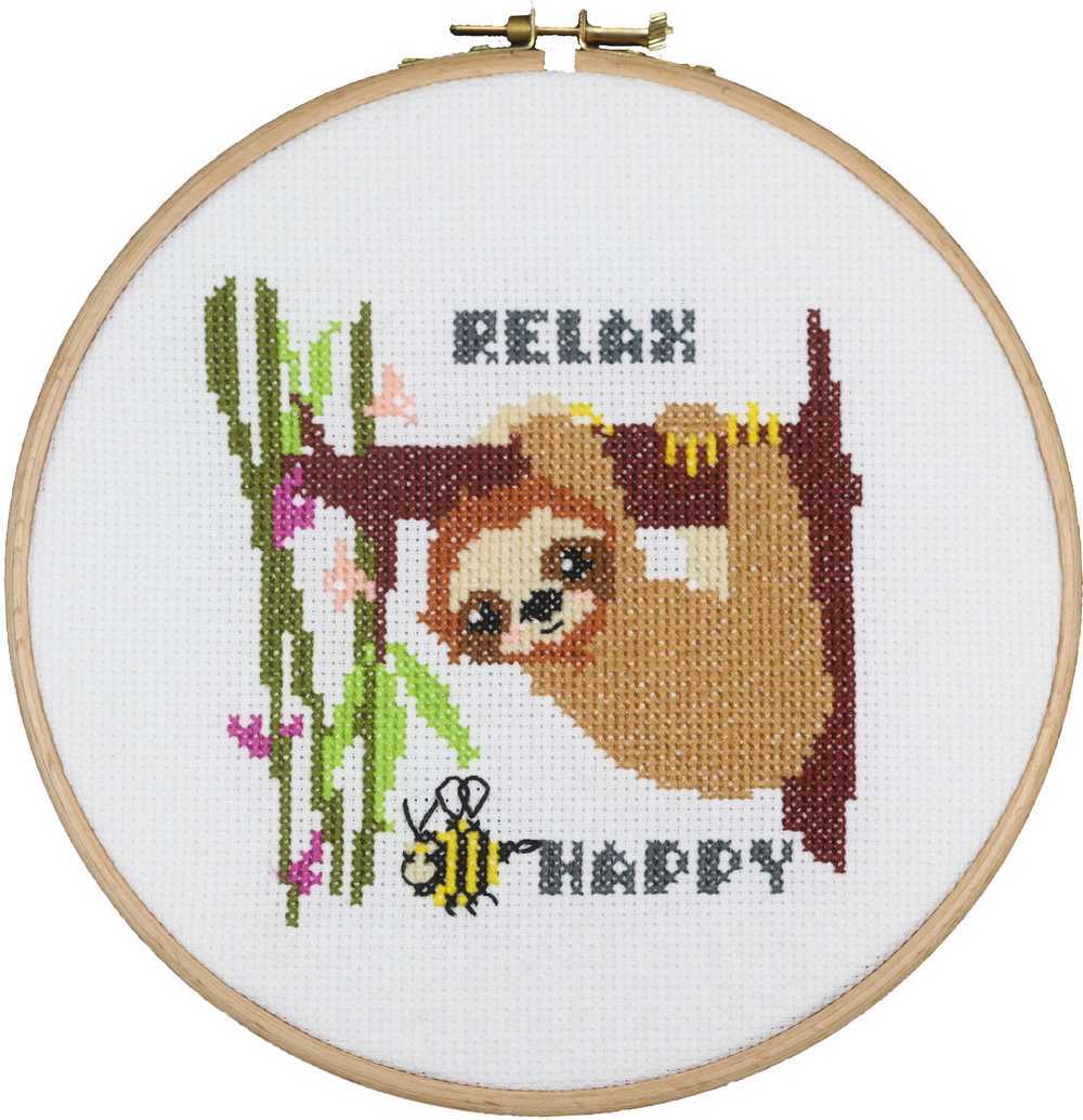 Pako -Sloth Relax Be Happy  Cross Stitch Kit