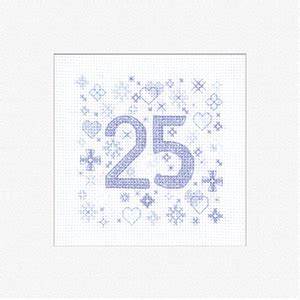 25th Card Cross Stitch Kit Heritage Crafts SALE