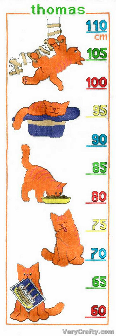 Pako Kitten Height Chart   Cross Stitch Kit