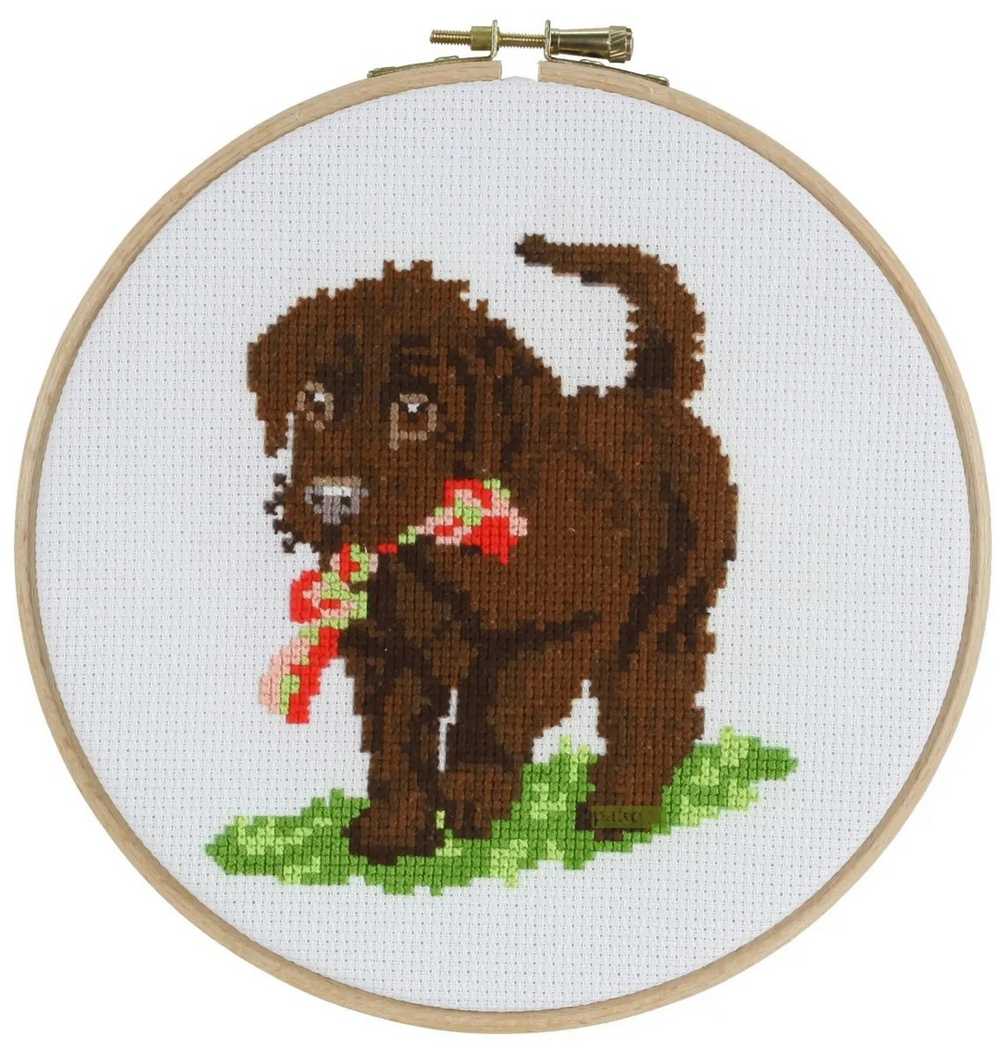 Pako Dog with Toy Cross Stitch Kit