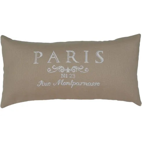 Paris (White on Jute) Cross Stitch Cushion Kit ~ Anette Eriksson
