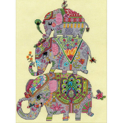 Elephant Trio Cross Stitch Kit - Design Works SALE