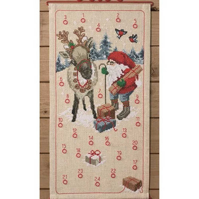 Elf Advent Cross Stitch Kit - Permin