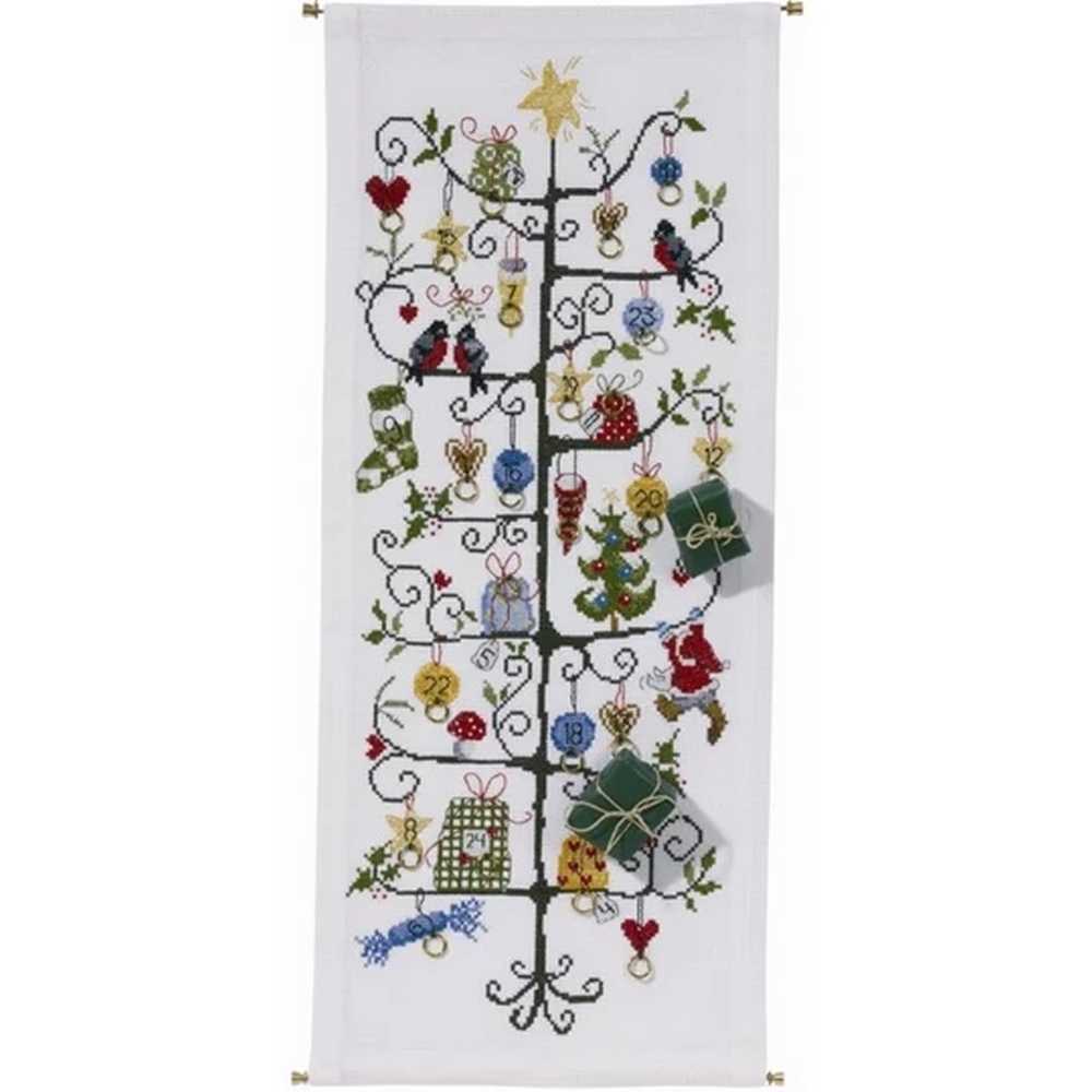 Christmas Tree Advent Cross Stitch Kit - Permin