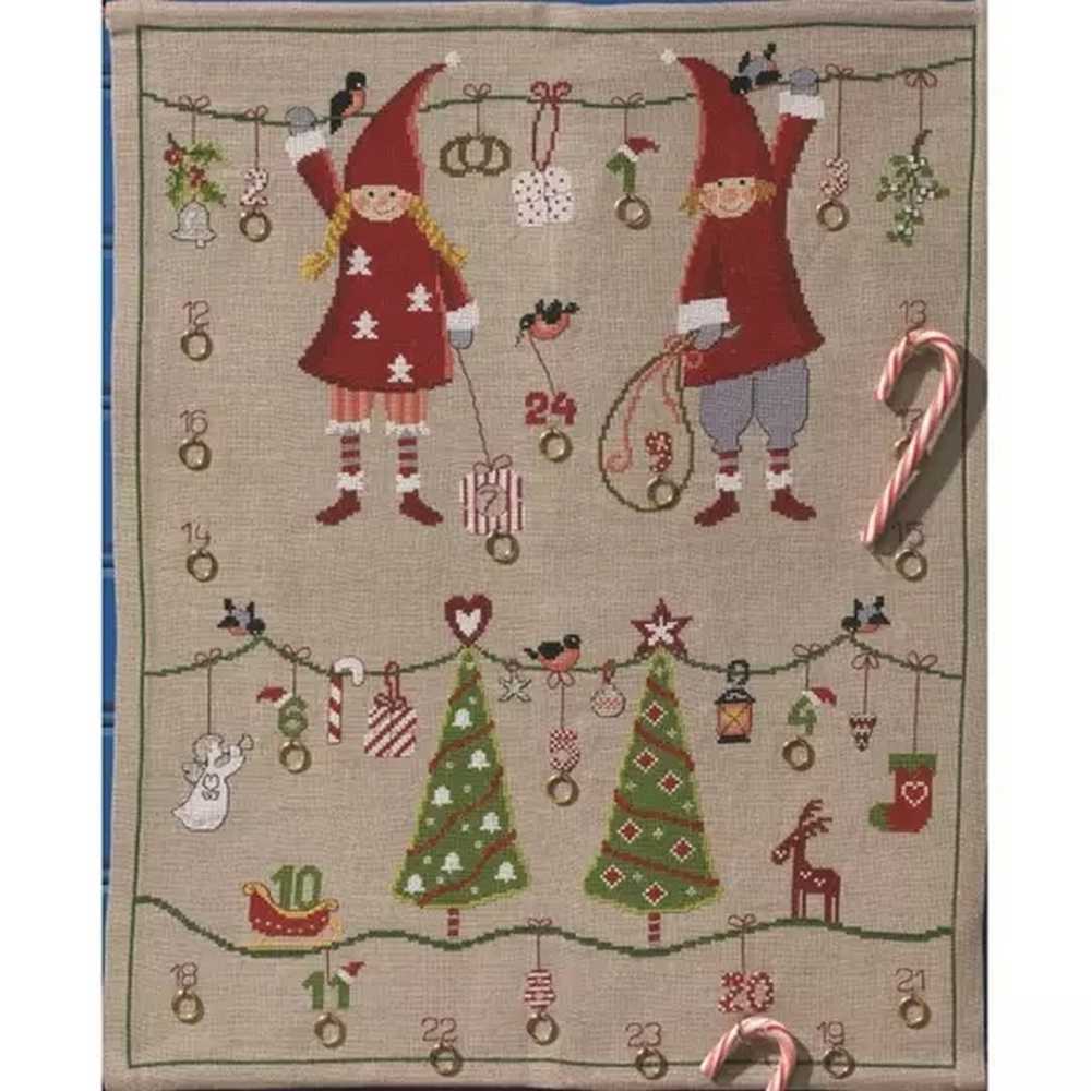 Children & Trees Advent Cross Stitch Kit - Permin