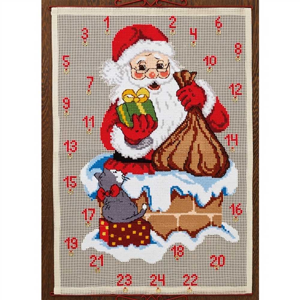 Santa Chimney Advent Cross Stitch Kit - Permin