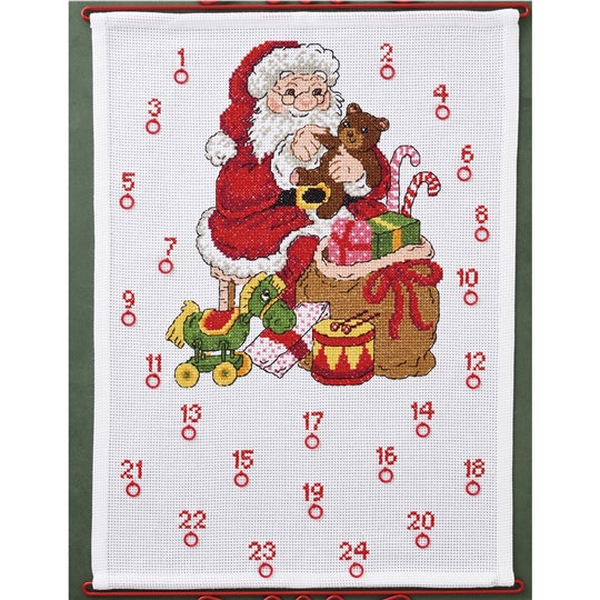 Santa with Toys Advent Cross Stitch Kit ~ Permin