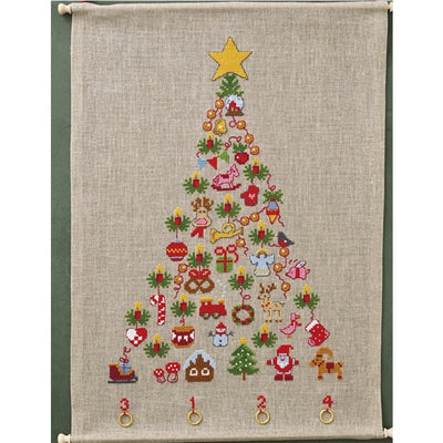 The Advent Tree Cross Stitch Kit ~ Permin