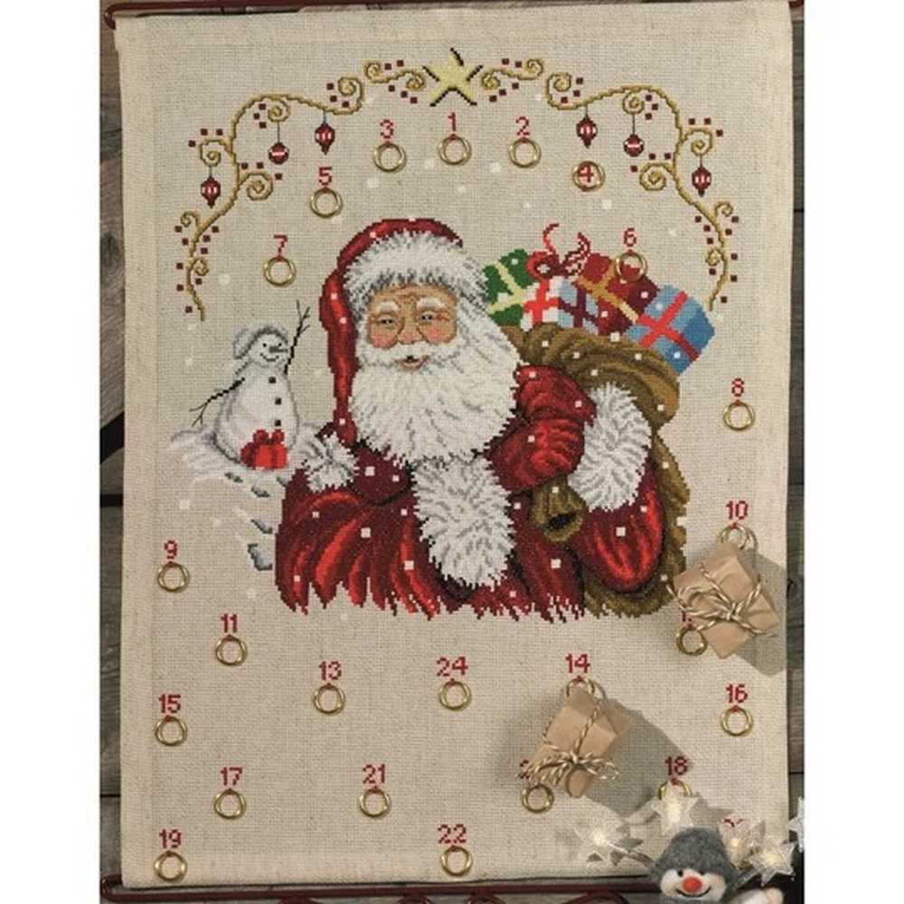 Traditional Santa Claus Advent Cross Stitch Kit - Permin