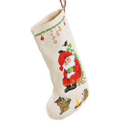 Reading Owl Christmas Stocking Cross Stitch Kit - Permin