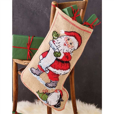 Santa & Penguin StockingCross Stitch Kit - Permin