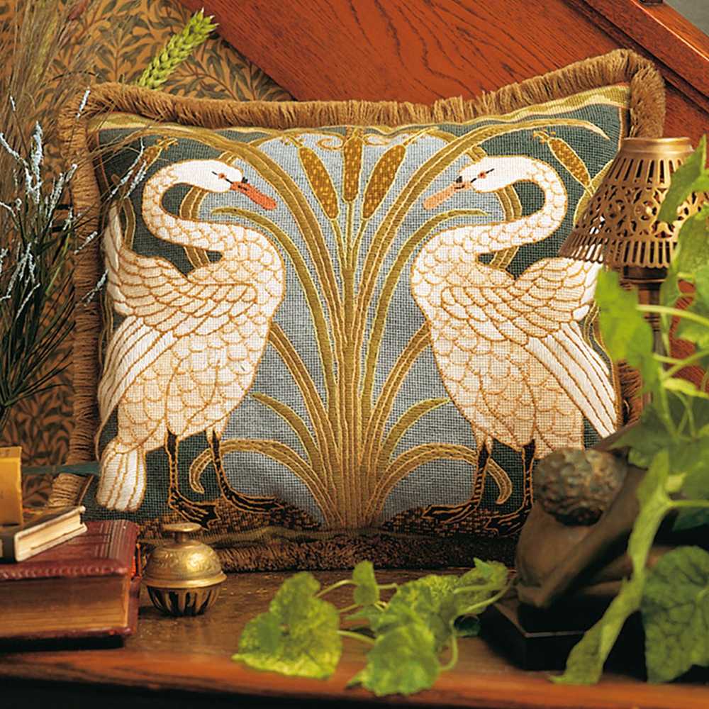 Swans Cushion ~ Glorafilia Tapestry Needlepoint Kit