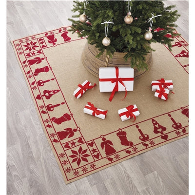 Christmas Motifs Tree Skirt Cross Stitch Kit - Permin