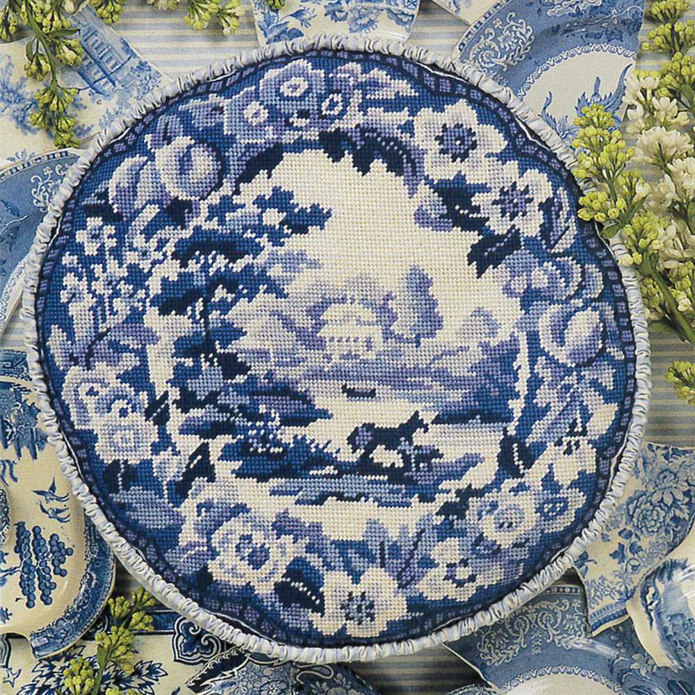 English China Plate ~ Glorafilia Tapestry Needlepoint Kit