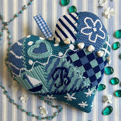 Blue & White Heart ~ Glorafilia Tapestry Needlepoint Kit