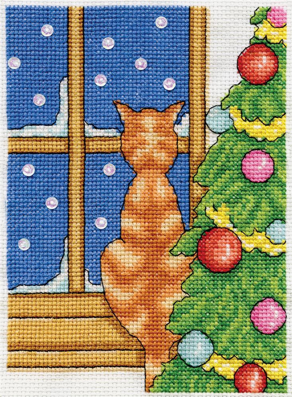 Cat on Windowsill Cross Stitch Kit - Design Works SALE