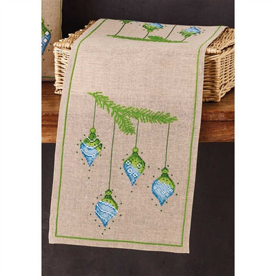 Baubles Table Runner Cross Stitch Kit - Permin