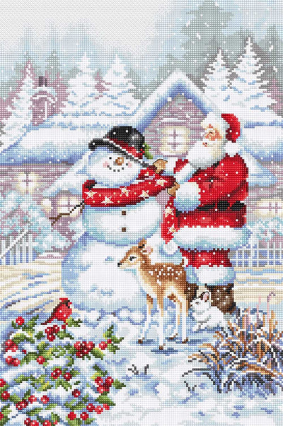 Snowman and Santa Cross Stitch Kit - Letitstitch