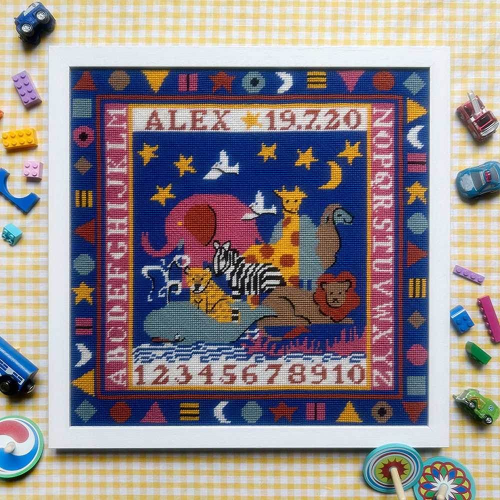 Animal Allsorts Sampler Bright ~ Glorafilia Tapestry Needlepoint Kit