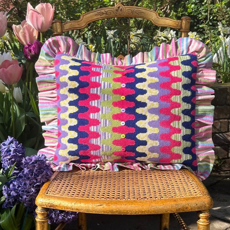 Fuchsia Ric Rac Zig Zag ~ Glorafilia Tapestry Needlepoint Kit