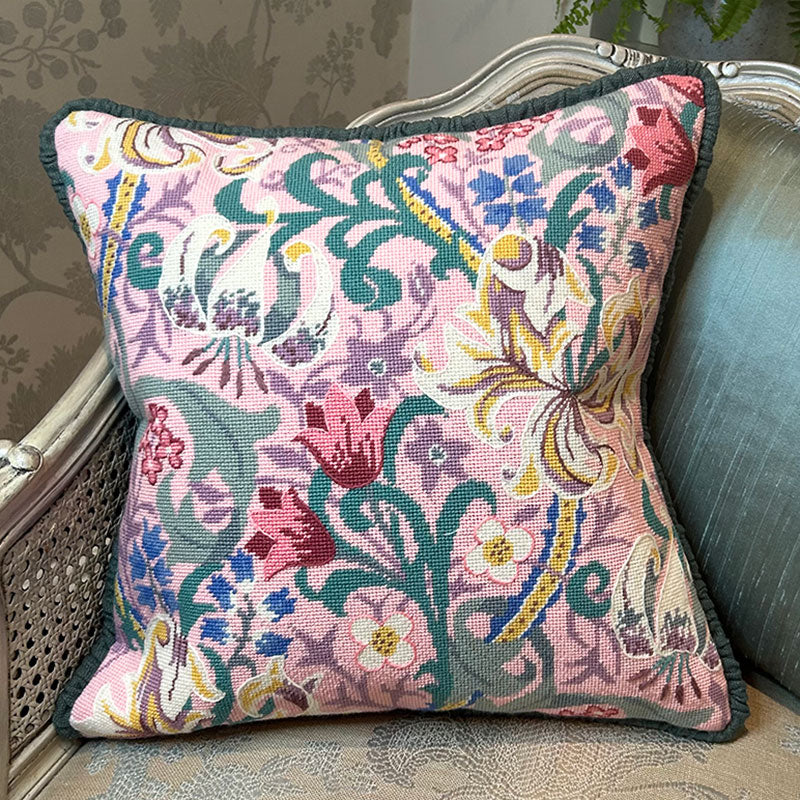 William Morris Lily Rose Pink ~ Glorafilia Tapestry Needlepoint Kit