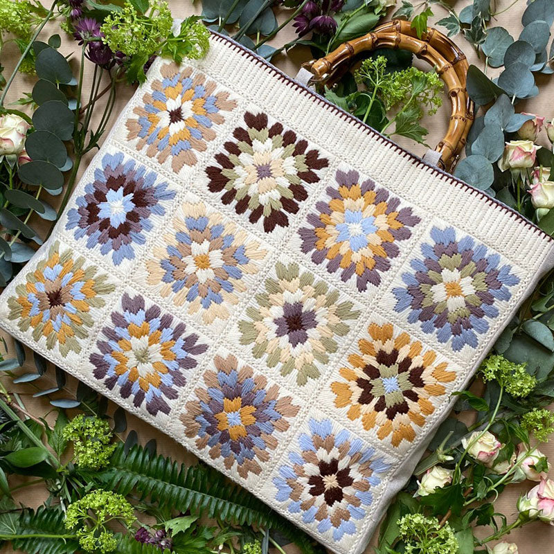 Misty Granny Squares Bag ~ Glorafilia Tapestry Needlepoint Kit