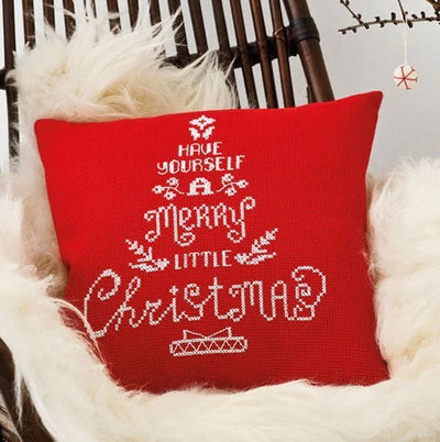 Merry Little Christmas Cushion Cross Stitch Kit - Permin