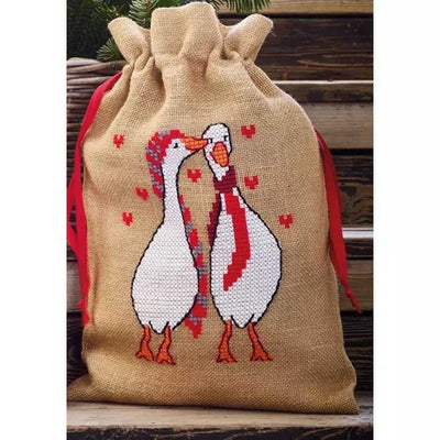 Christmas Geese Bag Cross Stitch Kit - Permin