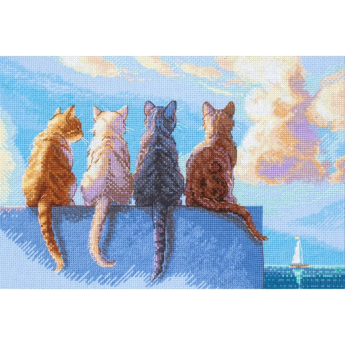 Cats by the Sea Cross Stitch Kit - Aine