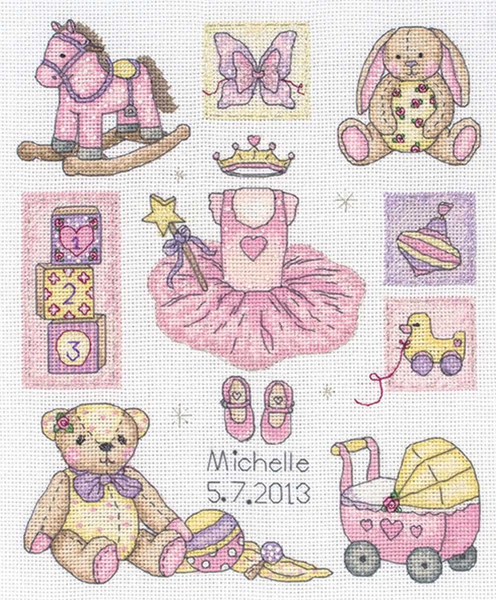 Girl Birth Sampler - Anchor Cross Stitch Kit