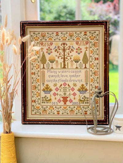 Adam and Eve Sampler Cross Stitch Kit Historical Sampler Co