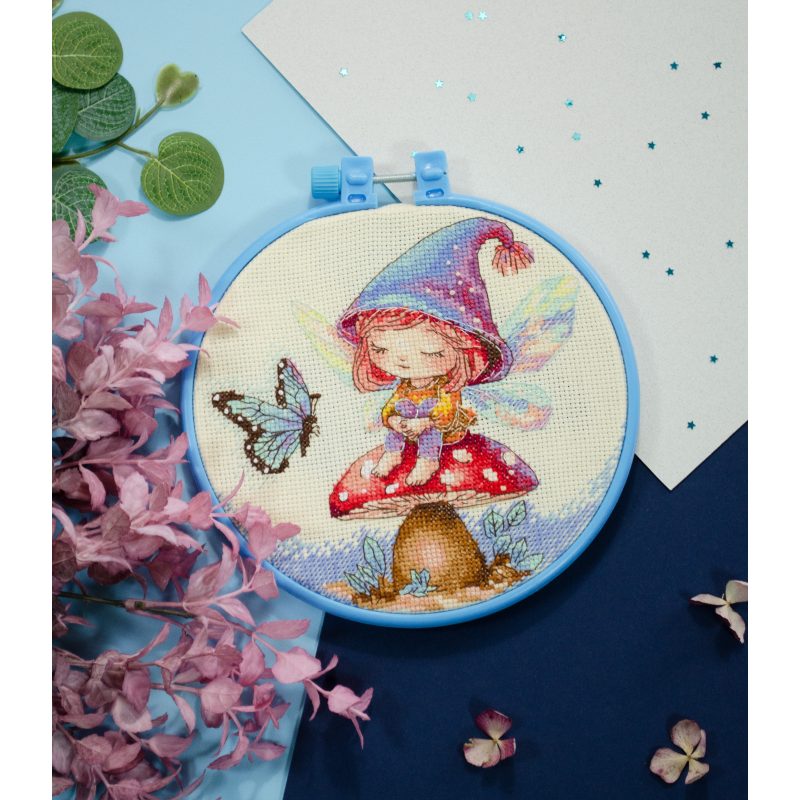 Tiny Sorceress with Hoop Cross Stitch Kit ~ Abris Art