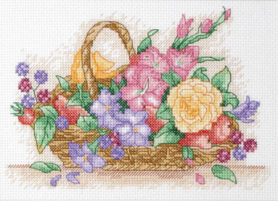 Floral Basket Anchor Cross Stitch Kit