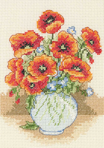Poppy Vase Anchor Cross Stitch Kit