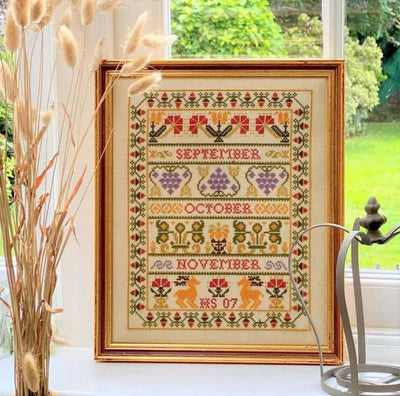 Autumn Band Sampler Cross Stitch Kit Historical Sampler Co