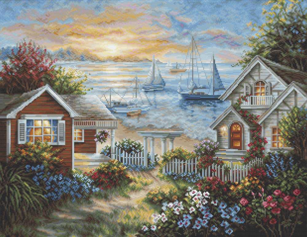 Tranquil Seafront ~Cross Stitch Kit ~ Luca S