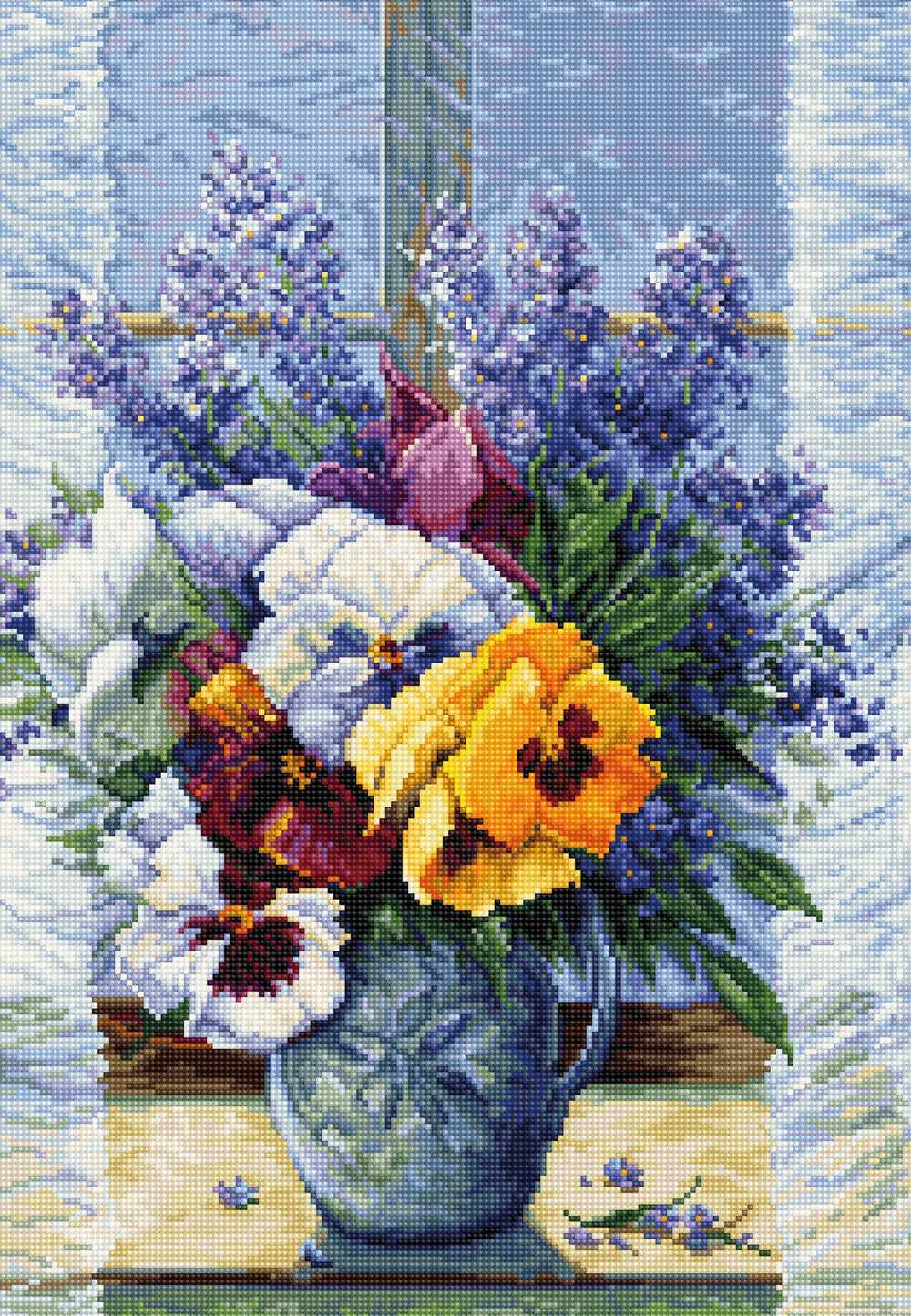 Bouquet with Pansies ~ Cross Stitch Kit ~ Luca S