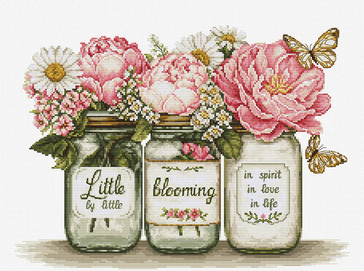Little by Little Blooming Cross Stitch Kit ~ Luca S
