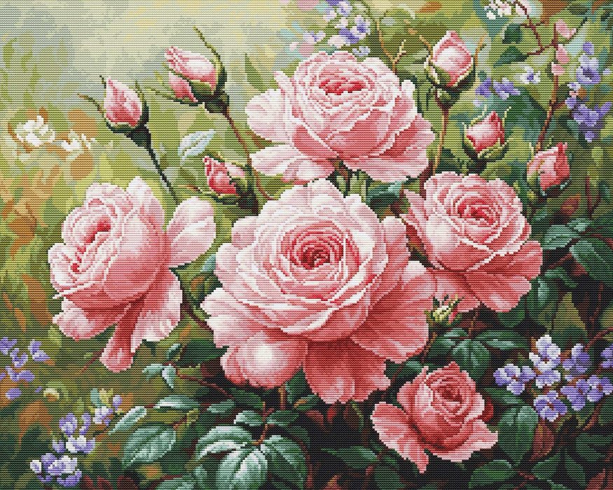 The Roses Garden Cross Stitch Kit ~ Luca S GOLD