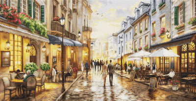 Night Time Café Cross Stitch Kit ~ Luca S GOLD