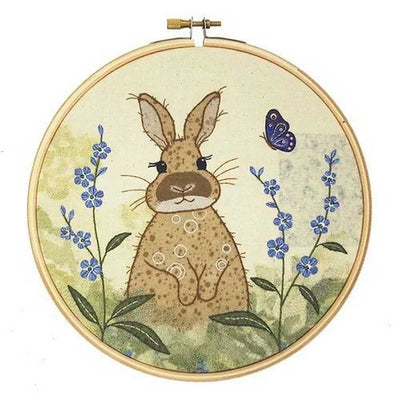 Beaks and Bobbins Little Bunny Textile Art Embroidery  Kit