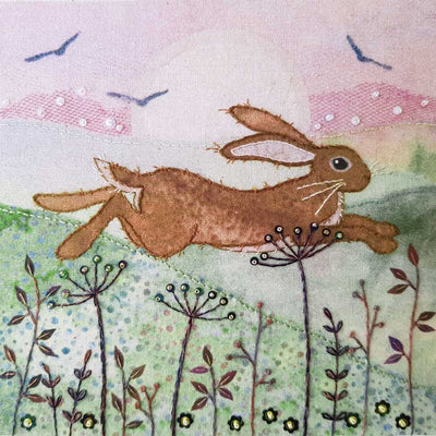 Beaks and Bobbins Meadow Hare Textile Art Embroidery  Kit