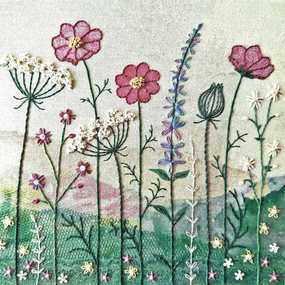 Beaks and Bobbins Summer Hedgerow Textile Art Embroidery  Kit