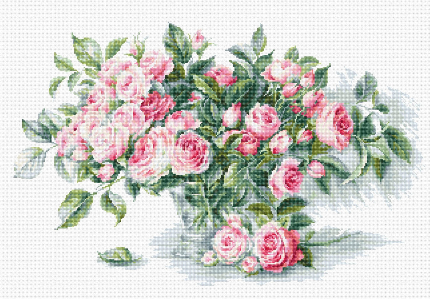 Bouquet of Pink Roses ~Cross Stitch Kit ~ Luca S  SALE