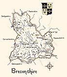 Breconshire Map Cross Stitch Kit Heritage Crafts SALE