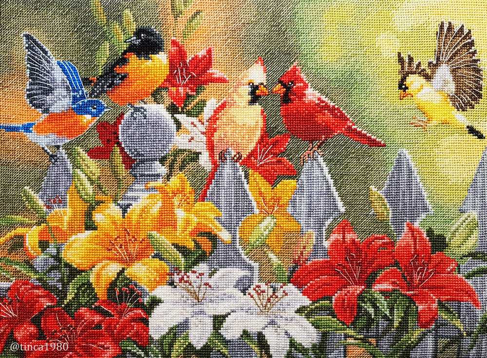 Backyard Birds With Daylilies ~ Cross Stitch Kit ~ Luca S